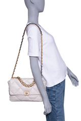 CHANEL 19 LARGE FLAP LAMBSKIN IVOIRE