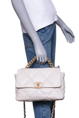 CHANEL 19 LARGE FLAP LAMBSKIN IVOIRE