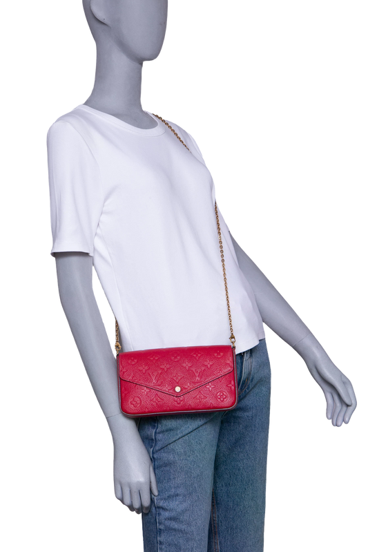LV POCHETTE FÉLICIE MONOGRAM EMPREINTE RED