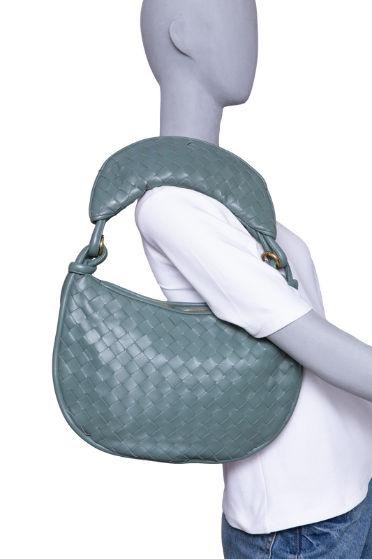 BOTTEGA GEMELI MEDIUM INTRECCIATO SAGE GREEN