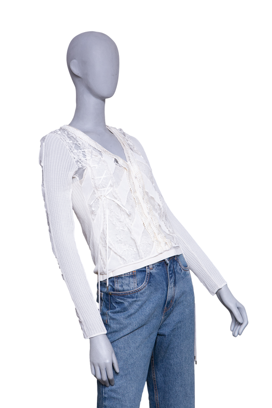 DIOR BRANCA BLUSA RENDA