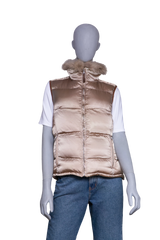 PRADA WAISTCOAT PUFFER NYLON CAMEL