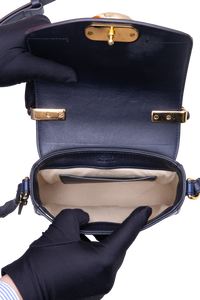 CHLOÉ MINI C CROCO EMBOSSED NAVY