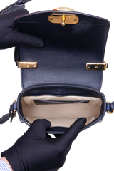 CHLOÉ MINI C CROCO EMBOSSED NAVY