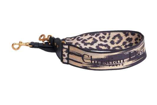 DIOR STRAP BAG CANVAS LEOPARD PRINT