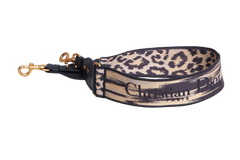 DIOR STRAP BAG CANVAS LEOPARD PRINT