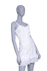 DOLCE & GABBANA DRESS BRAIDED CORSET TUBE WHITE