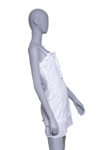 DOLCE & GABBANA DRESS BRAIDED CORSET TUBE WHITE
