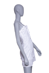 DOLCE & GABBANA DRESS BRAIDED CORSET TUBE WHITE