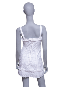 DOLCE & GABBANA DRESS BRAIDED CORSET TUBE WHITE