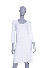 CHANEL DRESS KNIT SLEEVE RAYON OFF WHITE