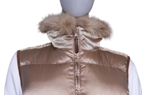 PRADA WAISTCOAT PUFFER NYLON CAMEL