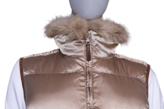 PRADA WAISTCOAT PUFFER NYLON CAMEL