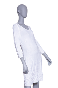 CHANEL DRESS KNIT SLEEVE RAYON OFF WHITE