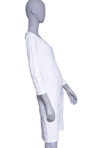 CHANEL DRESS KNIT SLEEVE RAYON OFF WHITE