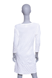 CHANEL DRESS KNIT SLEEVE RAYON OFF WHITE