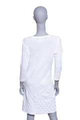 CHANEL DRESS KNIT SLEEVE RAYON OFF WHITE