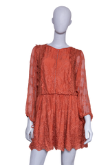 ZIMMERMANN DRESS ALCHEMY TWINE EMBROIDERY COPPER