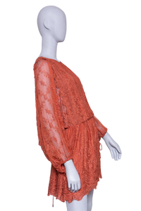 ZIMMERMANN DRESS ALCHEMY TWINE EMBROIDERY COPPER