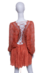 ZIMMERMANN DRESS ALCHEMY TWINE EMBROIDERY COPPER