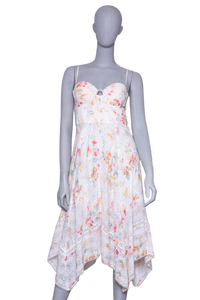 ZIMMERMANN DRESS BUSTIÊ FLORAL PRINT OFF-WHITE