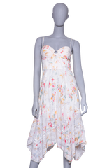 ZIMMERMANN DRESS BUSTIÊ FLORAL PRINT OFF-WHITE