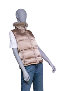 PRADA WAISTCOAT PUFFER NYLON CAMEL