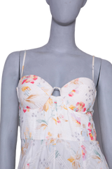 ZIMMERMANN DRESS BUSTIÊ FLORAL PRINT OFF-WHITE