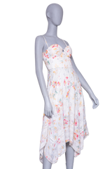 ZIMMERMANN DRESS BUSTIÊ FLORAL PRINT OFF-WHITE