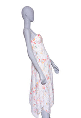 ZIMMERMANN DRESS BUSTIÊ FLORAL PRINT OFF-WHITE
