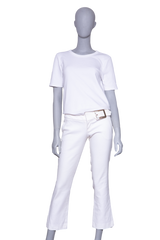 GUCCI PANTS COTTON OFF WHITE W/ BUCKLE BELT