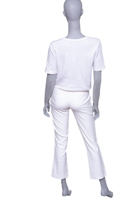 GUCCI PANTS COTTON OFF WHITE W/ BUCKLE BELT