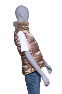 PRADA WAISTCOAT PUFFER NYLON CAMEL