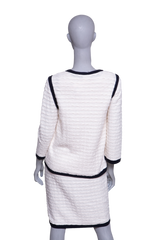 CHANEL TWINSET CASHMERE OFF WHITE AND NAVY