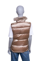 PRADA WAISTCOAT PUFFER NYLON CAMEL