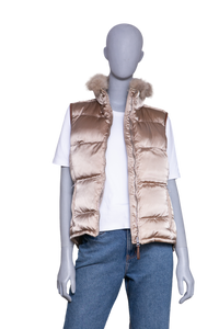 PRADA WAISTCOAT PUFFER NYLON CAMEL