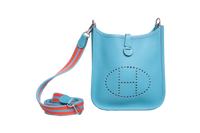 HERMÈS EVELYNE TPM 16 TAURILLON CLEMENCE BLUE JEAN