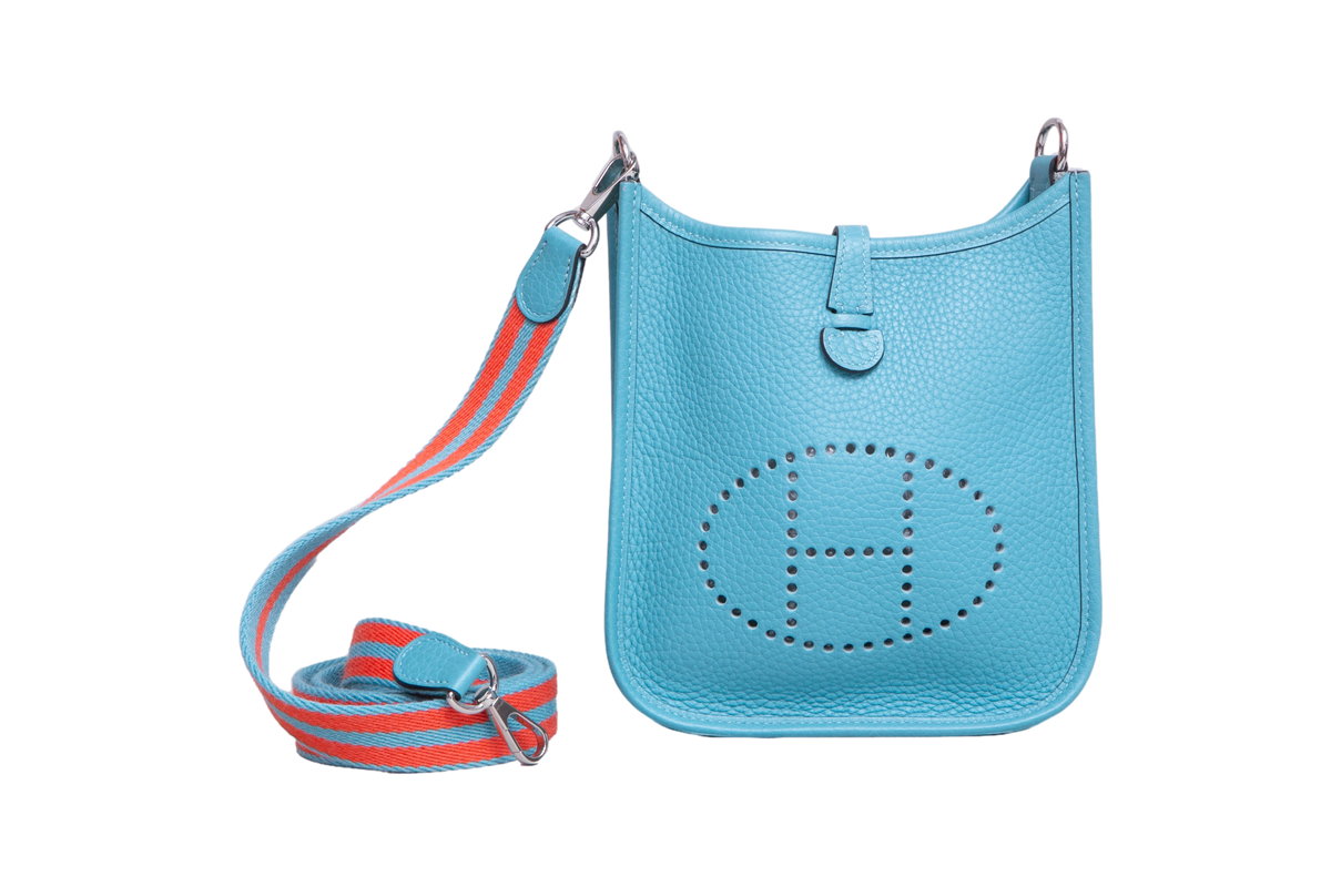 HERMÈS EVELYNE TPM 16 TAURILLON CLEMENCE BLUE JEAN