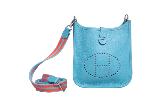 HERMÈS EVELYNE TPM 16 TAURILLON CLEMENCE BLUE JEAN