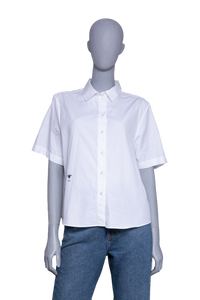DIOR CROPPED BUTTON-UP BLOUSE WHITE