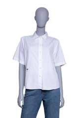 DIOR CROPPED BUTTON-UP BLOUSE WHITE
