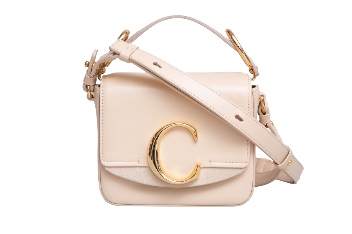 CHLOÉ C MINI SQUARE CREAM