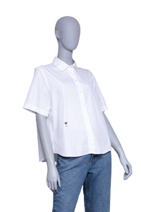 DIOR CROPPED BUTTON-UP BLOUSE WHITE