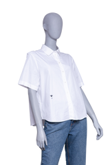 DIOR CROPPED BUTTON-UP BLOUSE WHITE