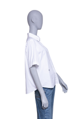 DIOR CROPPED BUTTON-UP BLOUSE WHITE
