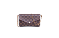 LV POCHETTE FELICIE GM DAMIER ÉBÈNE ROUGE