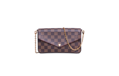 LV POCHETTE FELICIE GM DAMIER ÉBÈNE ROUGE