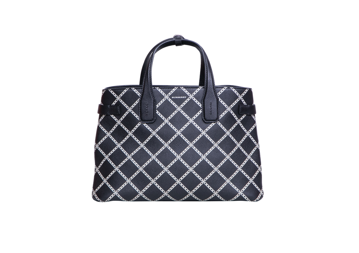 BURBERRY BANNER NM PRINTED LEATHER MEDIUM BLACK