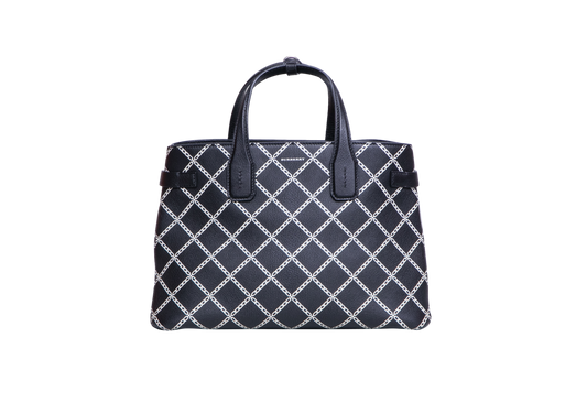 BURBERRY BANNER NM PRINTED LEATHER MEDIUM BLACK