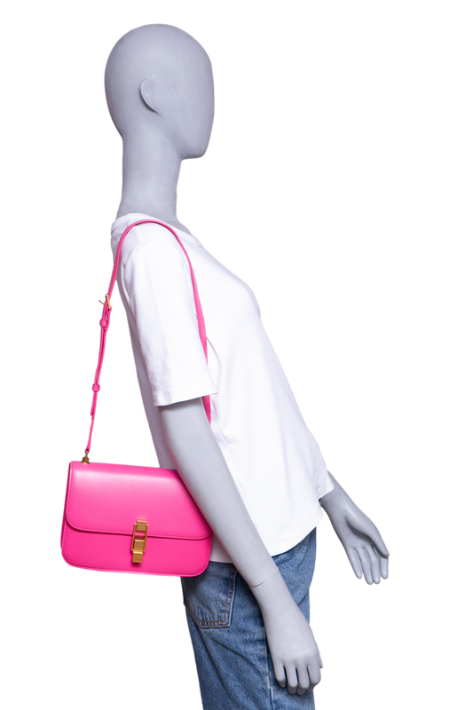 YSL CARRÉ SHOULDER BAG LEATHER PINK